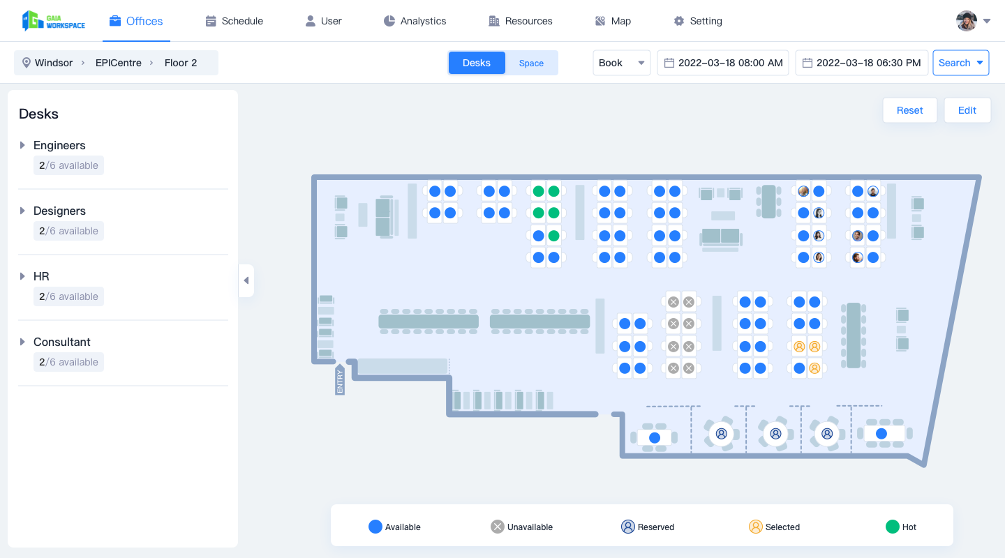 screenshot of Gaia Workspace